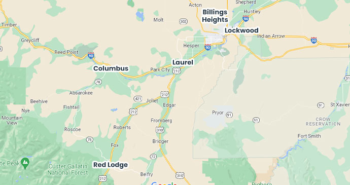 Service Area Map of Alpha Omega Disaster Restoration